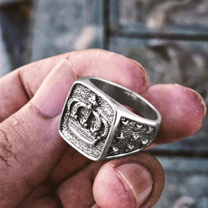 Vintage Crown Ring - Biker - To My Man - You Are My King And I Am Your Queen - Grd26008