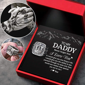 Vintage Crown Ring - Family - To My Daddy - I Love You - Grd18006