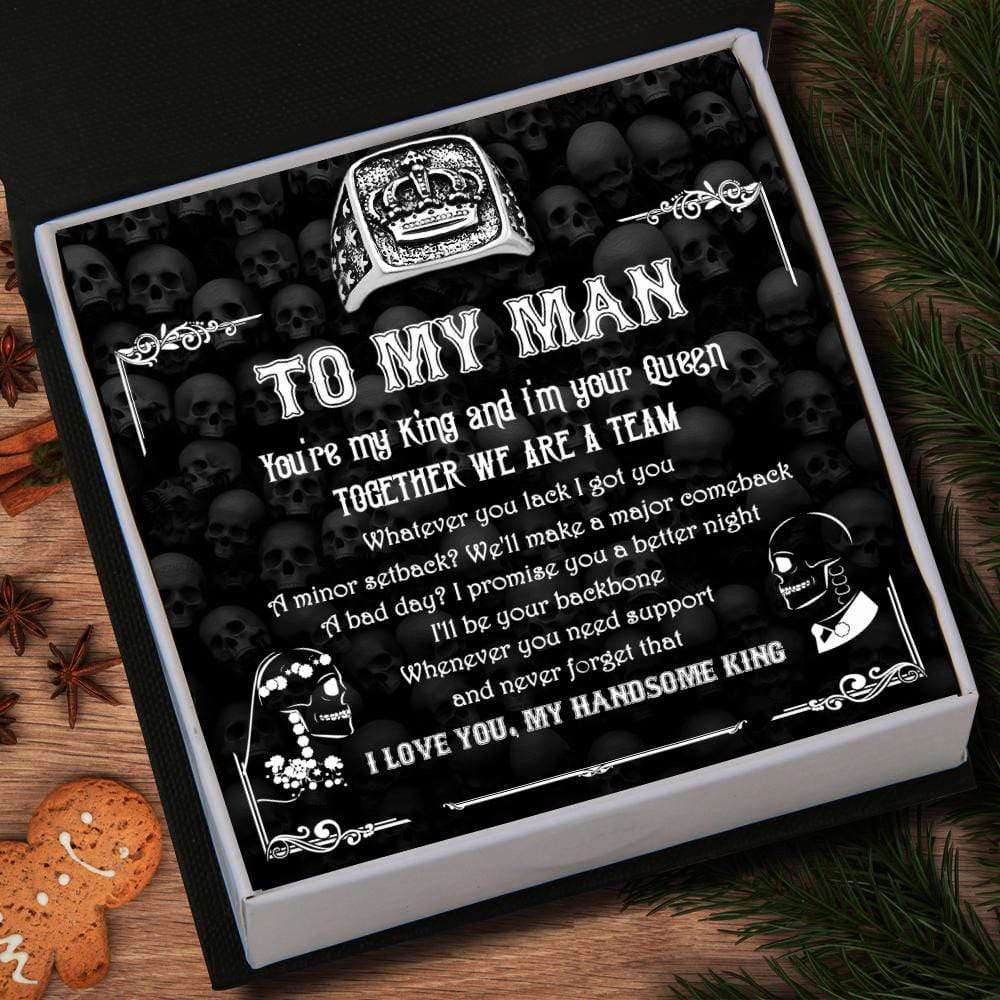 Vintage Crown Ring - My Man - Together We Are A Team - Grd26005