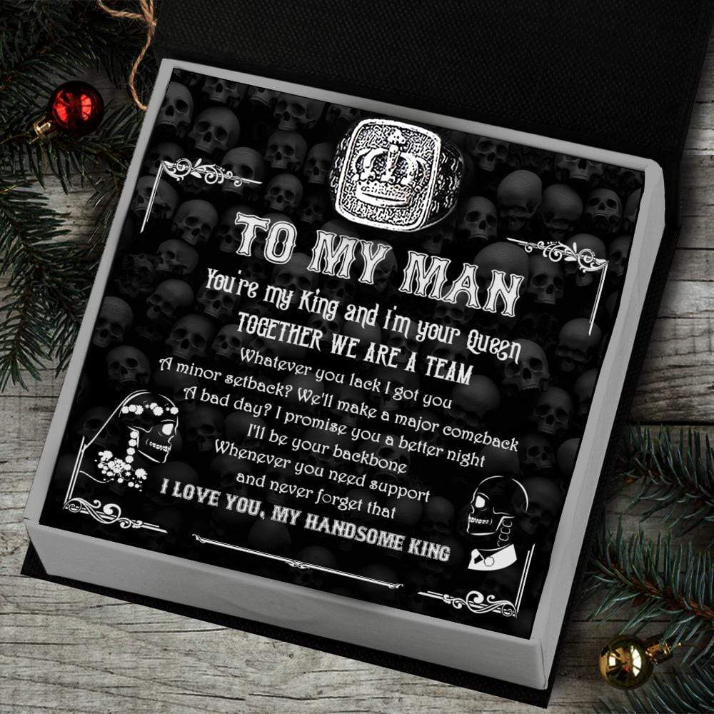 Vintage Crown Ring - My Man - Together We Are A Team - Grd26005