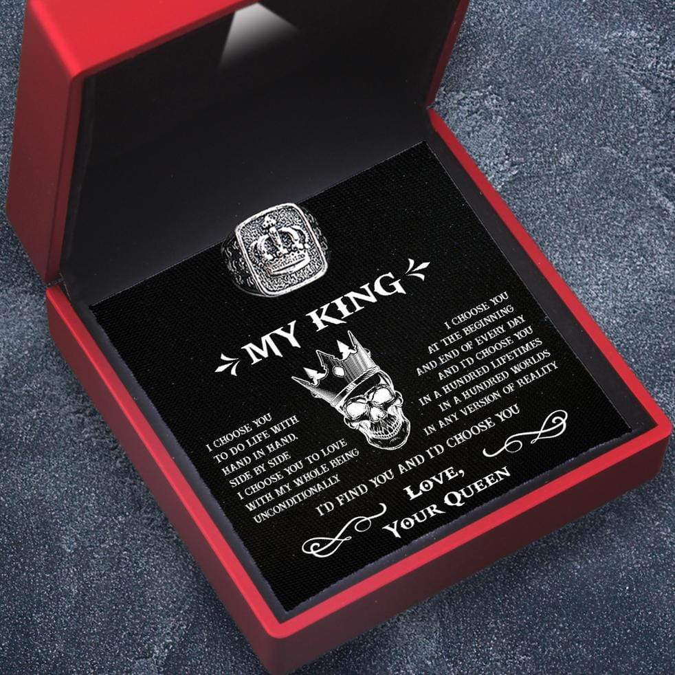 Vintage Crown Ring - Skull - My Man - I'd Find You And I'd Choose You - Grd26010