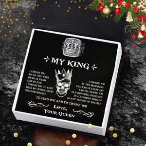 Vintage Crown Ring - Skull - My Man - I'd Find You And I'd Choose You - Grd26010