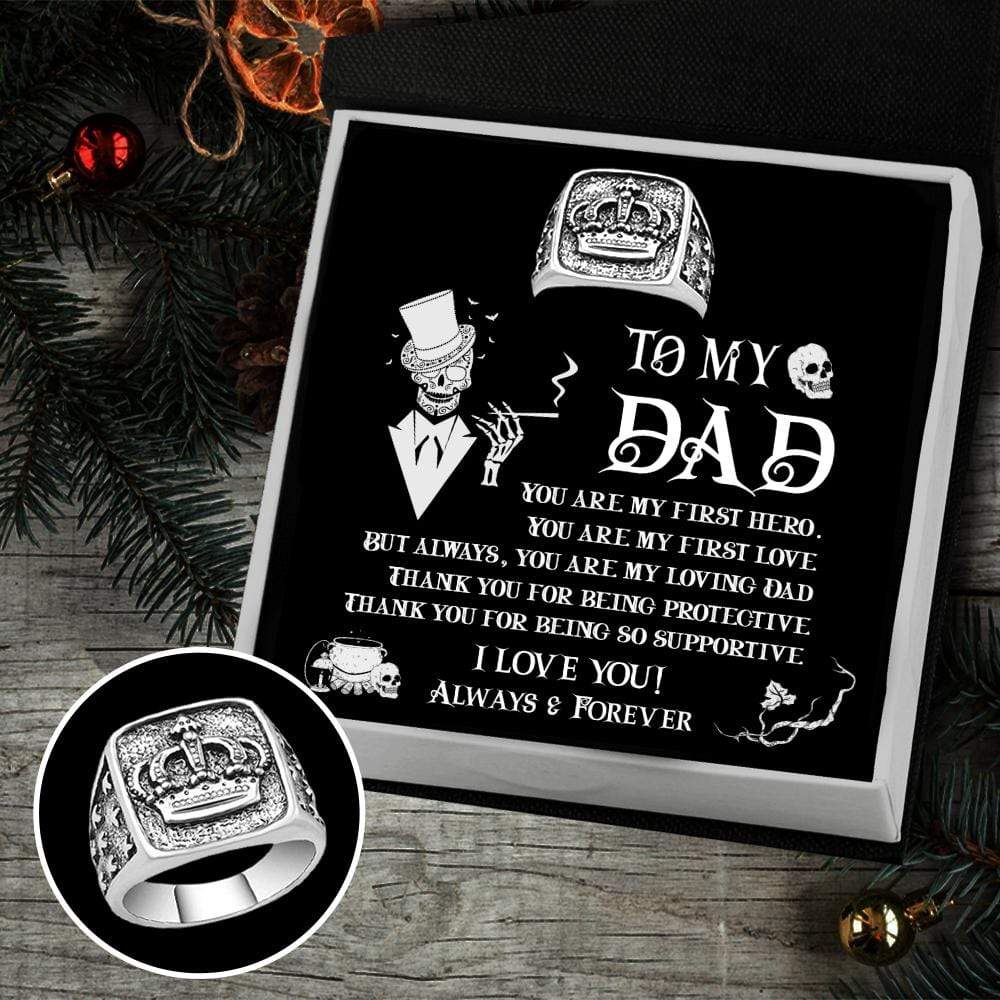 Vintage Crown Ring - To My Dad - You Are My First Hero - Grd18002