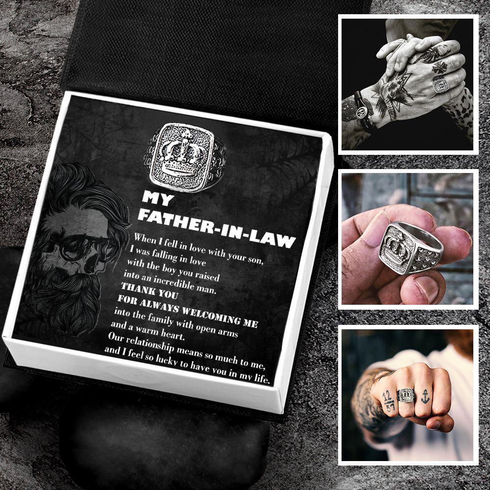 Vintage Crown Ring - To My Father-In-Law - Thank You For Always Welcoming Me - Grd18001