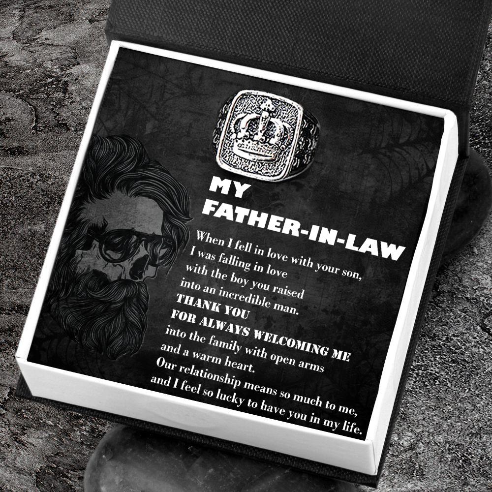 Vintage Crown Ring - To My Father-In-Law - Thank You For Always Welcoming Me - Grd18001