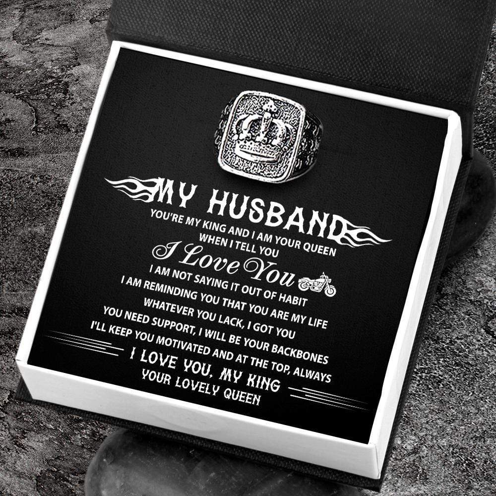 Vintage Crown Ring - To My Husband - You Are My King And I Am Your Queen - Grd14001