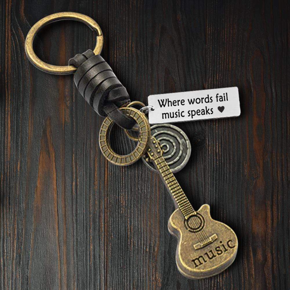Guitar Pick Guitar Keychain - 3dstl