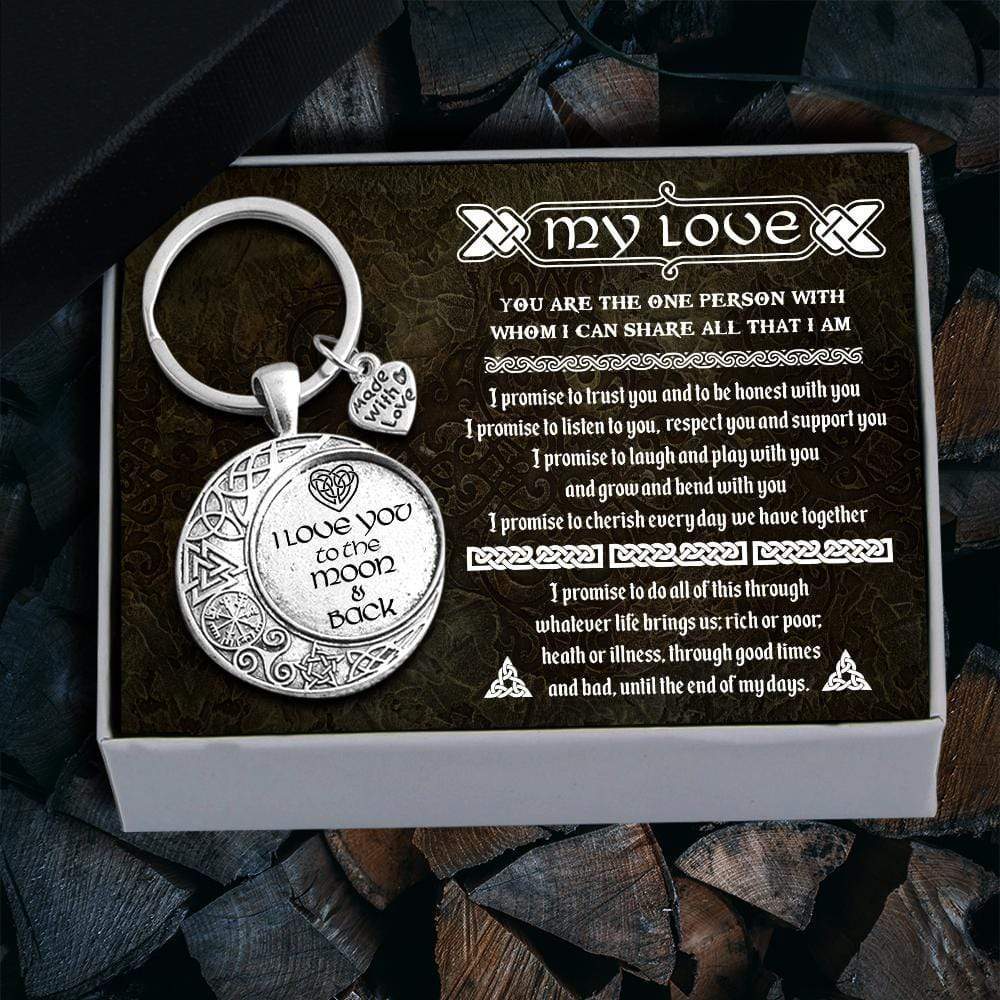 Vintage Moon Keychain - My Love - I Promise To Cherish Every Day We Have Together - Gkcb13003