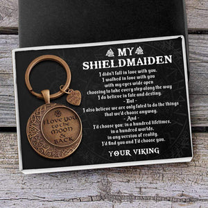 Vintage Moon Keychain - My Shieldmaiden - I Love You To The Moon And Back - Gkcb13002