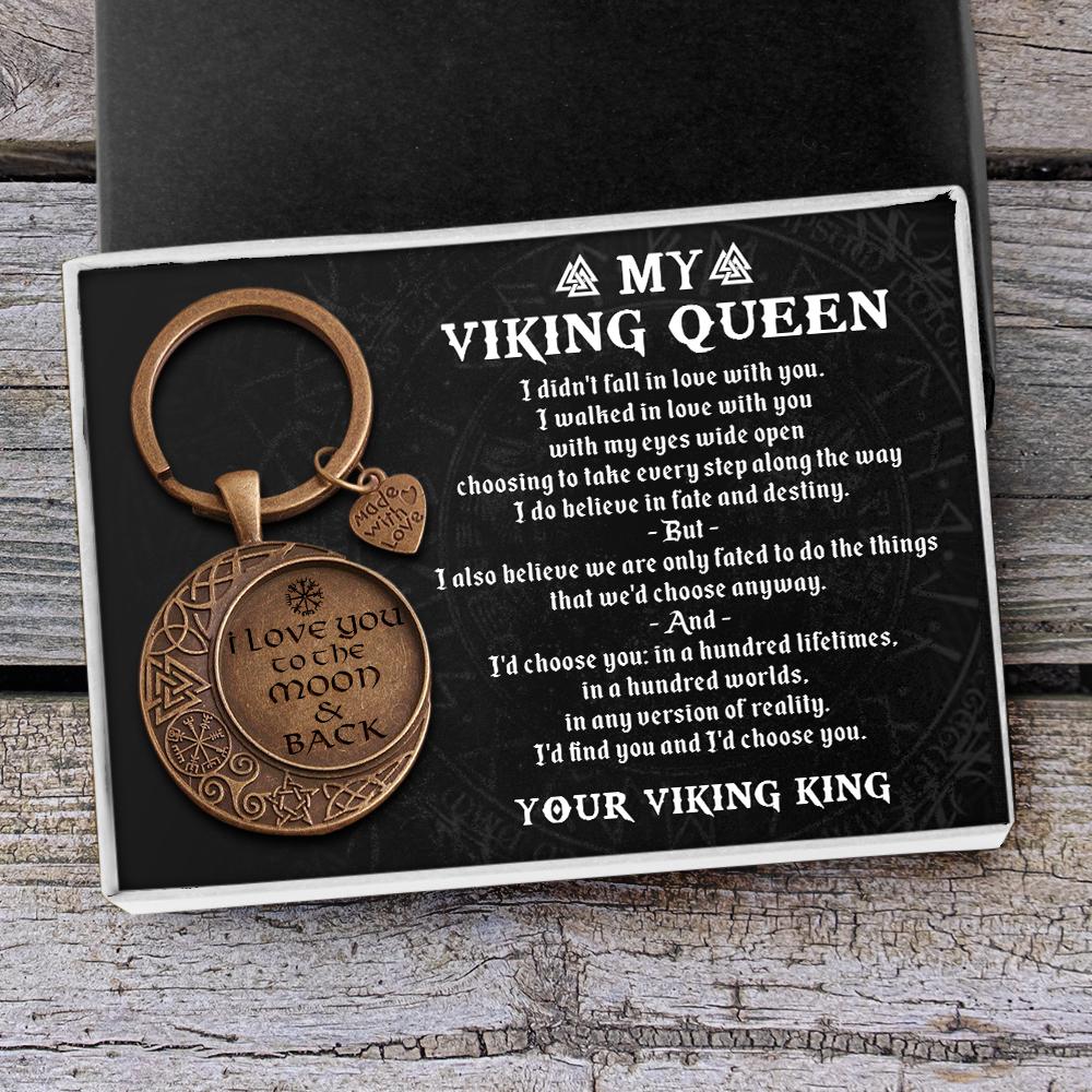 Vintage Moon Keychain - My Viking Queen - I Would Choose You In A Hundred Lifetimes - Gkcb13001