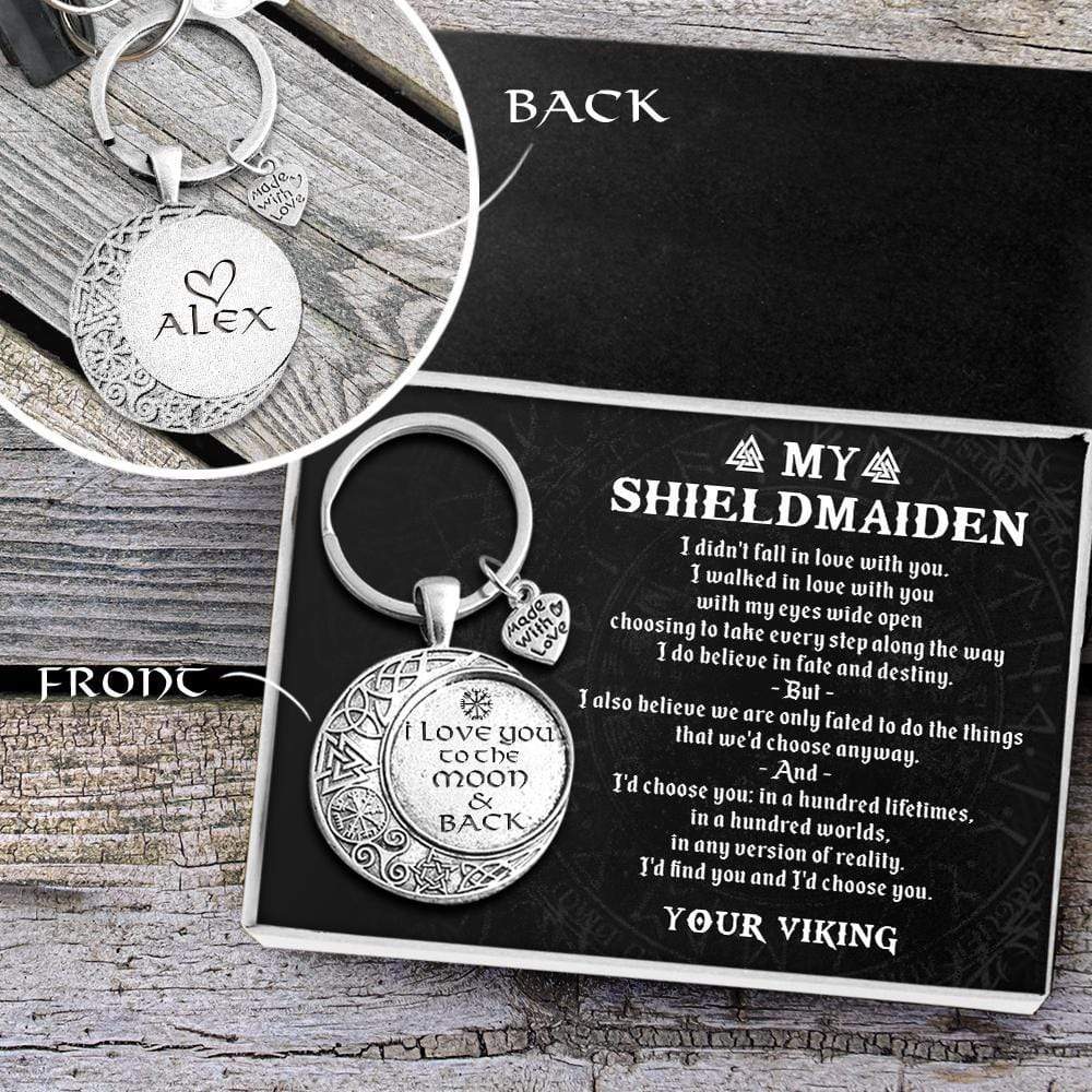Wrapsify Personalized Vintage Moon Keychain - My Viking Queen - I Would Choose You in A Hundred Lifetimes - Gkcb13001 Bronze