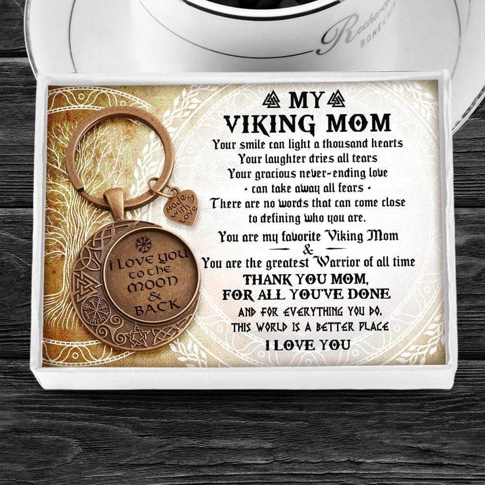 Vintage Moon Keychain - To My Viking Mom - You Are My Favorite Viking Mom  - Gkcb19002