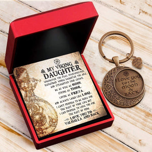Vintage Moon Keychain - Viking - To My Daughter - Straighten Your Crown - Gkcb17001