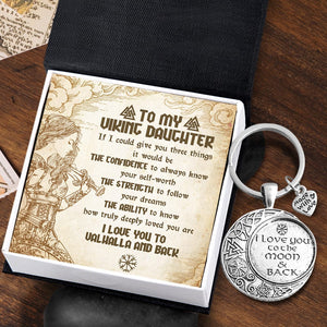 Vintage Moon Keychain - Viking - To My Daughter - Straighten Your Crown - Gkcb17002