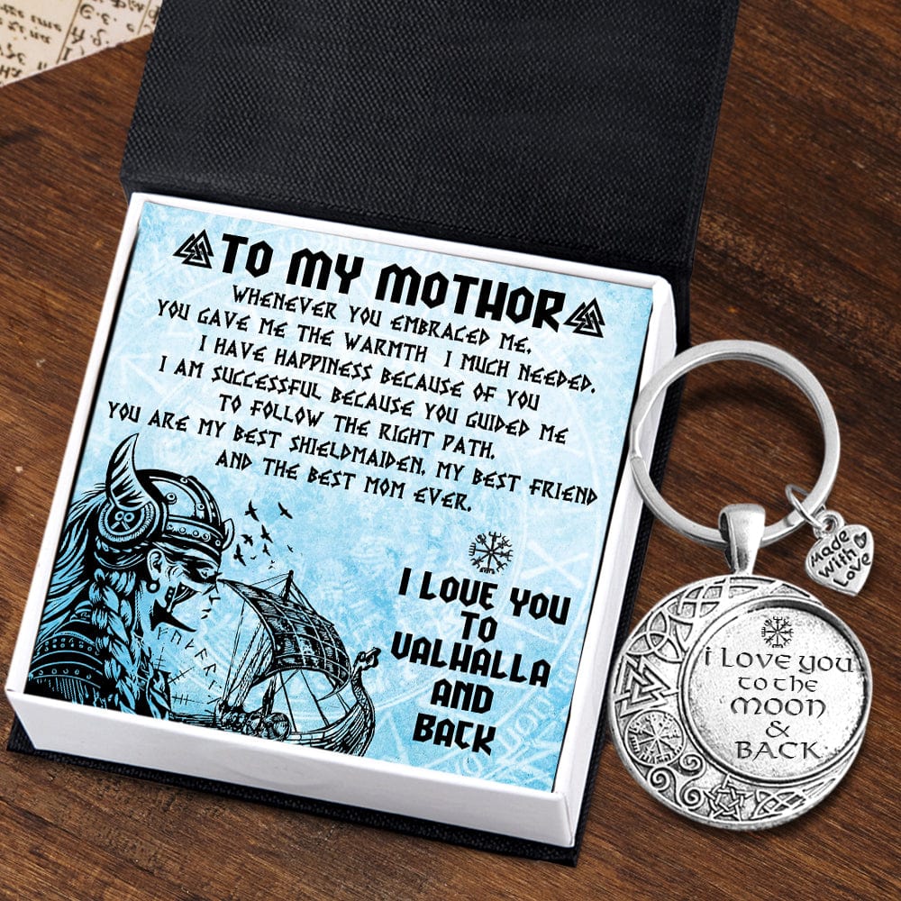 Vintage Moon Keychain - Viking - To My Mothor - I Love You To Valhalla And Back - Gkcb19008