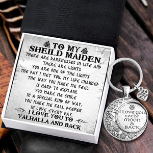 Vintage Moon Keychain - Viking - To My Sheild Maiden - You Are One Of The Lights - Gkcb13009