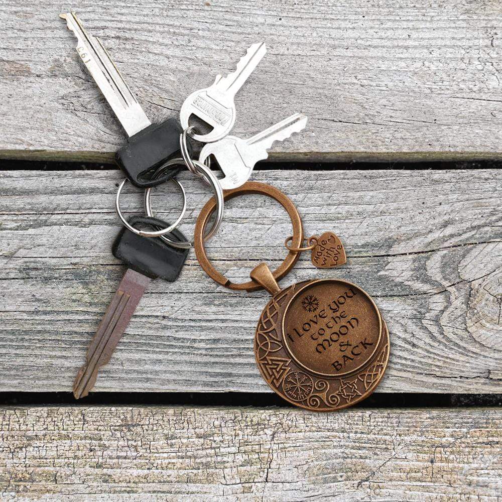 Vintage Moon Keychain - Viking - To My Sheild Maiden - You Are One Of The Lights - Gkcb13009