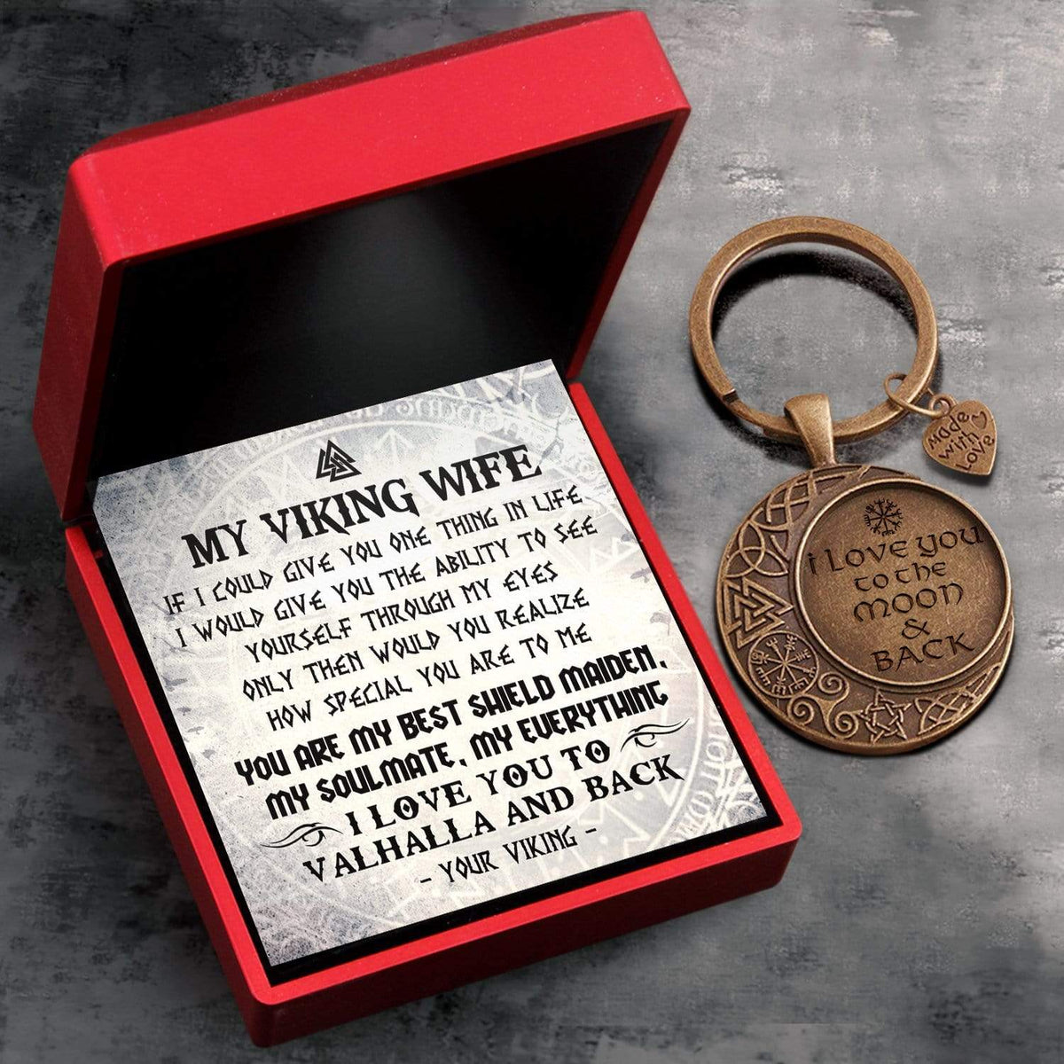 Vintage Moon Keychain - Viking - To My Wife - How Special You Are To Me - Gkcb15003