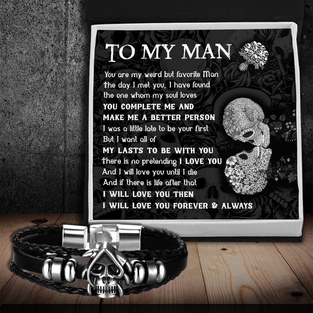 Vintage Skull Bracelet - My Man - All Of My Lasts To Be With You - Gbab26004