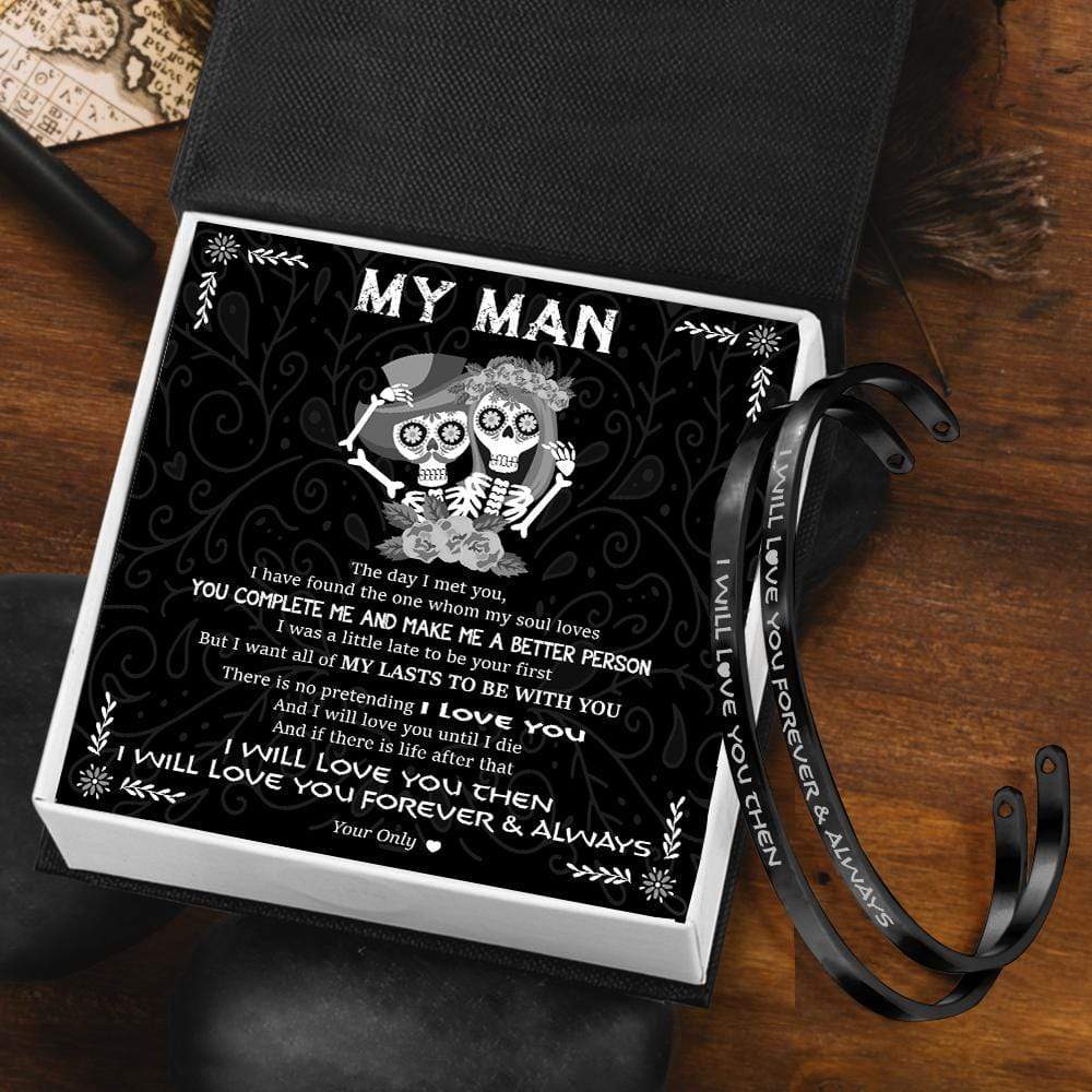 Vintage Steel Couple Bracelets - My Man - I Want All Of My Lasts To Be With You - Gbt26005