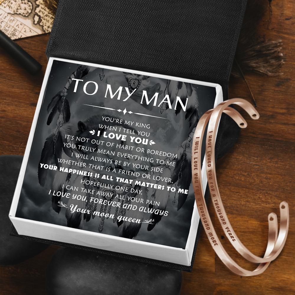 Vintage Steel Couple Bracelets - My Man - You Truly Mean Everything To Me - Gbt26006