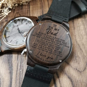 W1303 - To Dad - What I Learned From You - Wooden Watch