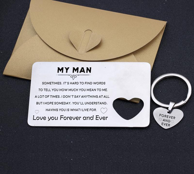 Wallet Card Insert And Heart Keychain Set - I Hope Someday You'll Understand - Gcb26007