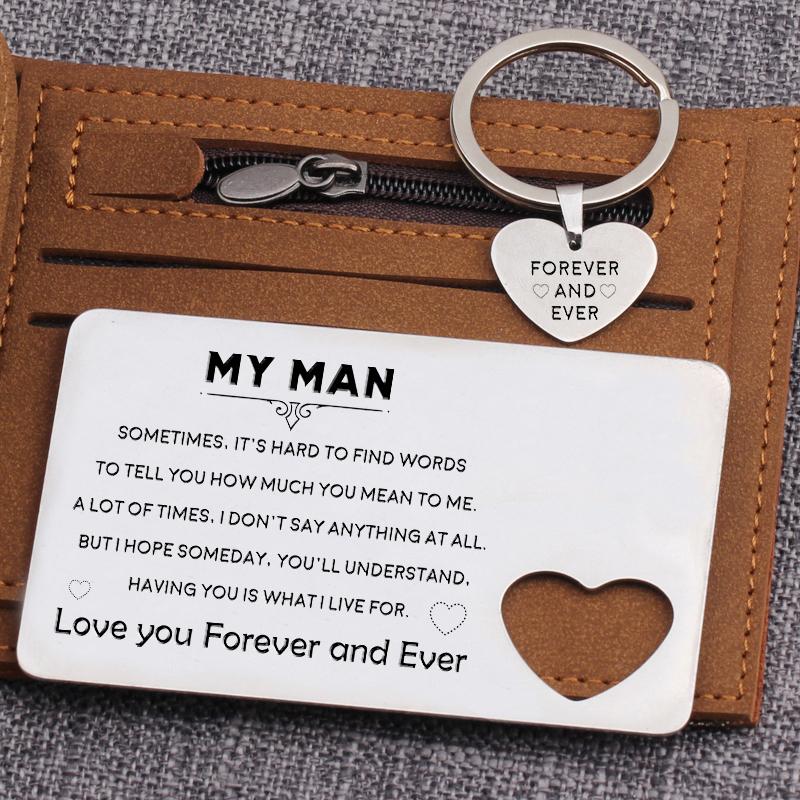 Wallet Card Insert And Heart Keychain Set - I Hope Someday You'll Understand - Gcb26007