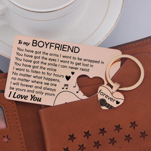 Wallet Card Insert And Heart Keychain Set - To My Boyfriend - Be Yours And Only Yours - Gcb12004