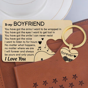 Wallet Card Insert And Heart Keychain Set - To My Boyfriend - Be Yours And Only Yours - Gcb12004