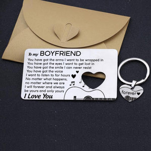 Wallet Card Insert And Heart Keychain Set - To My Boyfriend - Be Yours And Only Yours - Gcb12004