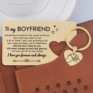 Wallet Card Insert And Heart Keychain Set - To My Boyfriend - I Will Love You Till My Last Breath - Gcb12001