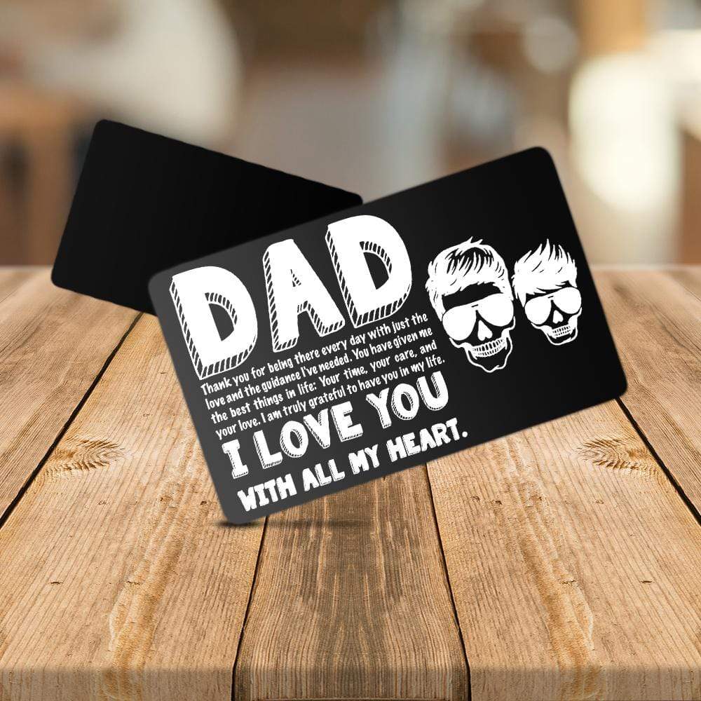 Wallet Card - Skull & Tattoo - To My Dad - I Love You With All My Heart - Gca18016