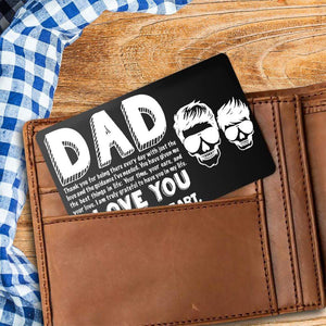 Wallet Card - Skull & Tattoo - To My Dad - I Love You With All My Heart - Gca18016