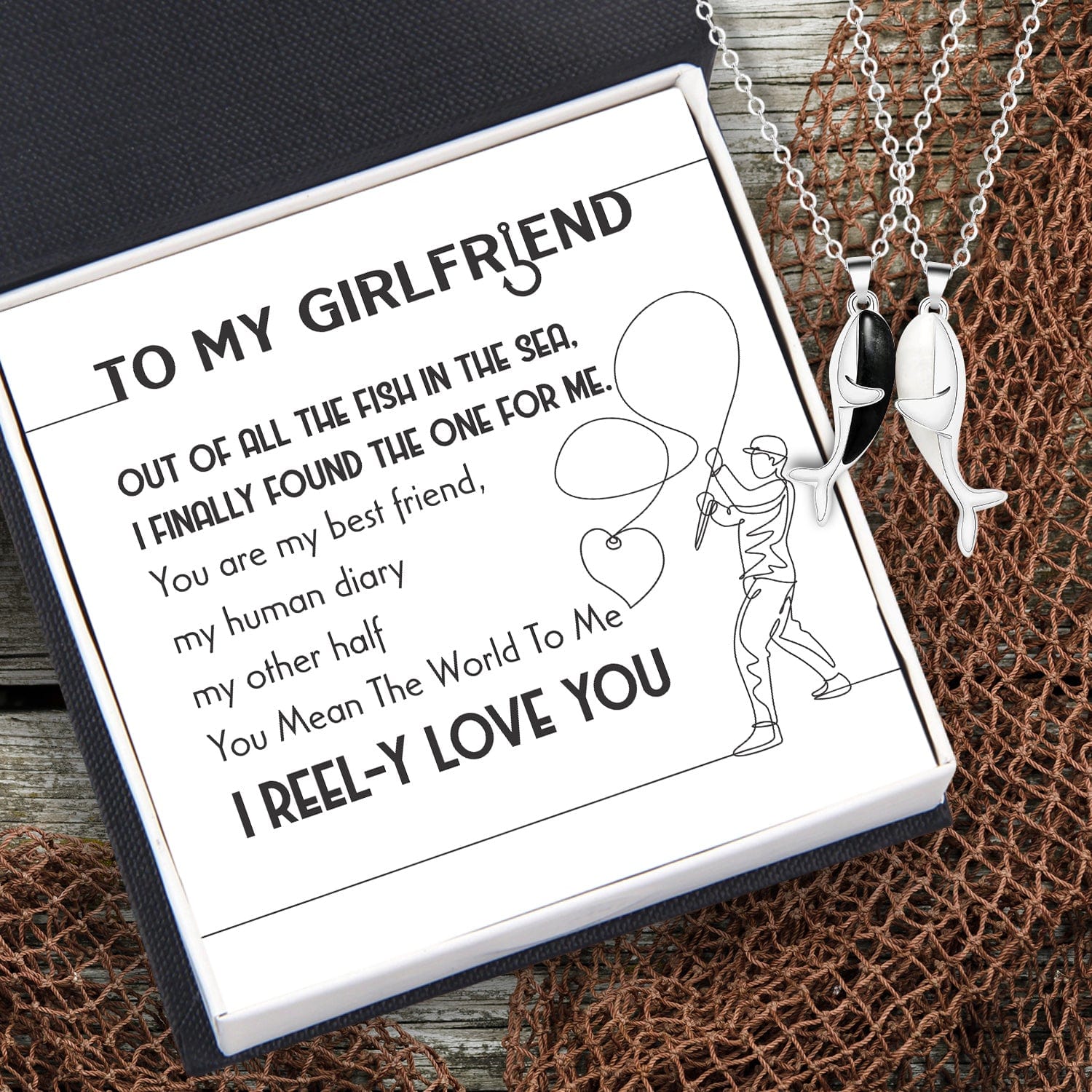 Whale Hug Couple Necklace - Fishing - To My Girlfriend - I Finally Found The One For Me - Gngd13006