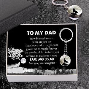 Wolf Keychain - To My Dad - From Daughter - How Blessed We Are With All You Do - Gkag18001