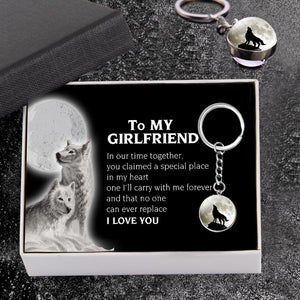 Wolf Keychain - To My Girlfriend - You Claimed a Special Place In My Heart - Gkag13001