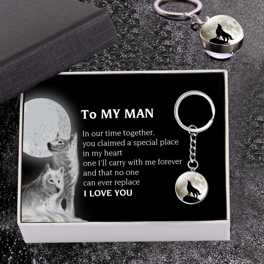 Wolf Keychain - To My Man - You Claimed a Special Place In My Heart - Gkag26001
