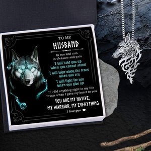 Wolf Necklace - To My Husband - You Are My Native, My Warrior, My Everything - Gnde14002