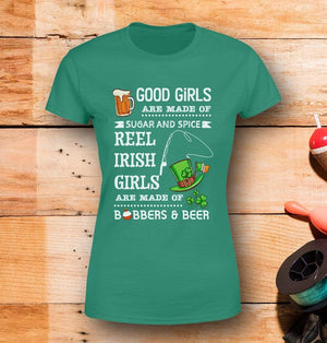 Women T-shirt - Reel Irish Girls Are Made Of Bobbers And Beer - Tsb34001