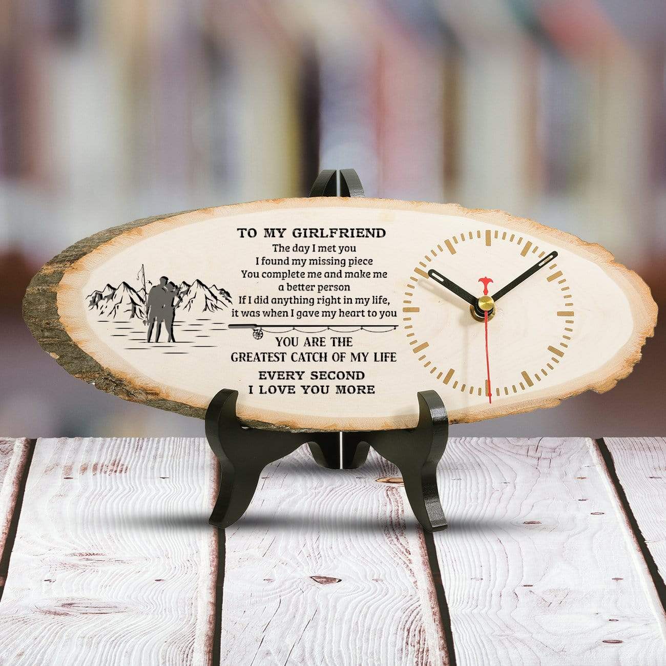 Wood Clock - To My Girlfriend - The Day I Met You I Found My Missing Piece - Gwi13002