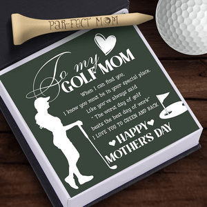 Wooden Golf Tee - Golf - To My Golf Mom - I Love You To Green And Back - Gah19003
