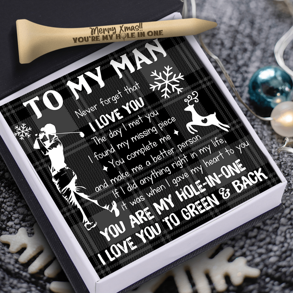 Wooden Golf Tee - Golf - To My Man - Merry Xmas!! You're My Hole In One - Gah26001