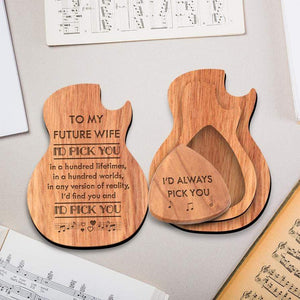 Wooden Guitar Pick 1 Pcs - Classic Guitar - To My Future Wife - I'd Pick You In A Hundred Lifetimes - Ghea25001