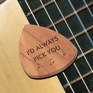 Wooden Guitar Pick 1 Pcs - Classic Guitar - To My Future Wife - I'd Pick You In A Hundred Lifetimes - Ghea25001