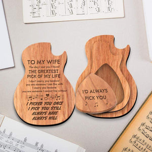 Wooden Guitar Pick 1 Pcs - To My Wife - The Day I Met You I Found The Greatest Pick Of My Life - Ghea15003