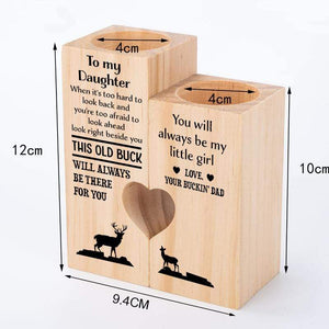 Wooden Heart Candle Holder - Hunting - To My Daughter - You Will Always Be My Little Girl - Ghb17002