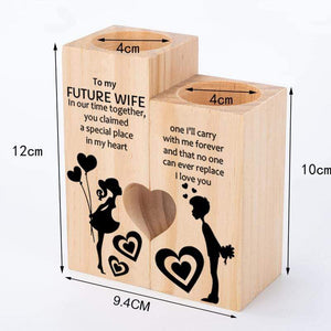 Wooden Heart Candle Holder - To My Future Wife - You Claimed A Special Place In My Heart - Ghb25017