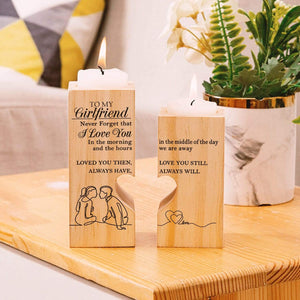 Wooden Heart Candle Holder - To My Girlfriend - Loved You Then, Love You Still - Ghb13018