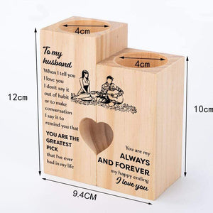 Wooden Heart Candle Holder - To My Husband - You Are The Greatest Pick - Ghb14003